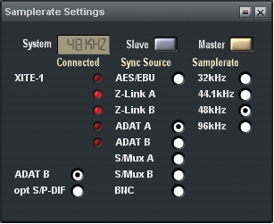 Samplerate Settings